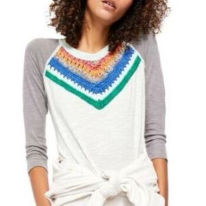Free People Spring Bound Crochet Shirt XS NEW